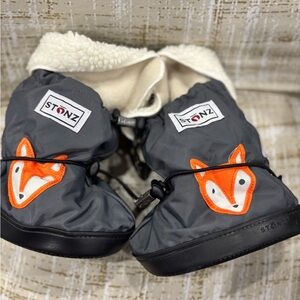 Stonz Gray and Orange Kids Booties with liner
